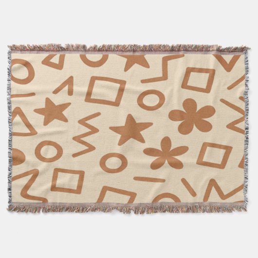Beige- und Braune Wurfdecke Decke (Vorderseite)
