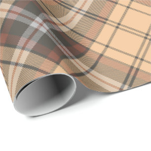 Beige und braunes Tartan gedreht Geschenkpapier