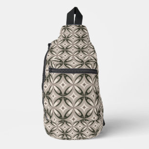 Beige- und Brauntöne im Retro-Stil mit kreisförmig Crossbody Bag