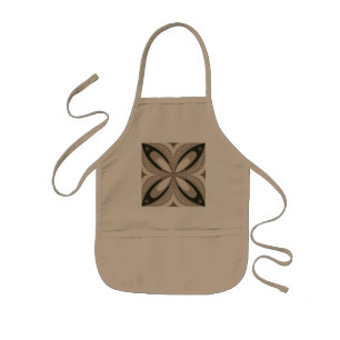 Beige- und Brauntöne im Retro-Stil mit kreisförmig Kinderschürze