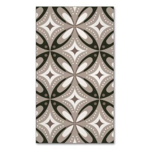 Beige- und Brauntöne im Retro-Stil mit kreisförmig Magnetische Visitenkarte