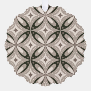 Beige- und Brauntöne im Retro-Stil mit kreisförmig Ornament Karte