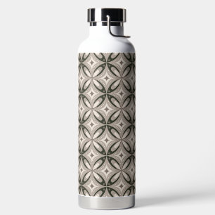 Beige- und Brauntöne im Retro-Stil mit kreisförmig Trinkflasche