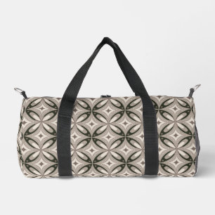 Beige- und Brauntöne Retro-Kreisformen Duffle Bag