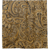 Beige und Brown Floral Paisley Muster Duschvorhang (Vorderseite)