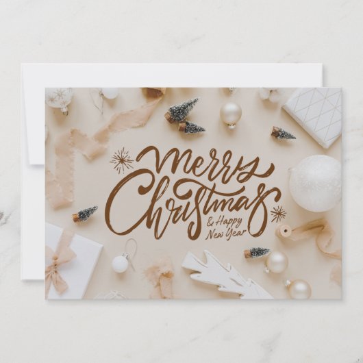 Beige und Brown Minimalistische Weihnachten & Neue (Vorderseite)