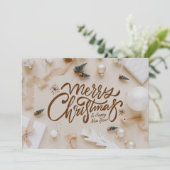 Beige und Brown Minimalistische Weihnachten & Neue (Stehend Vorderseite)