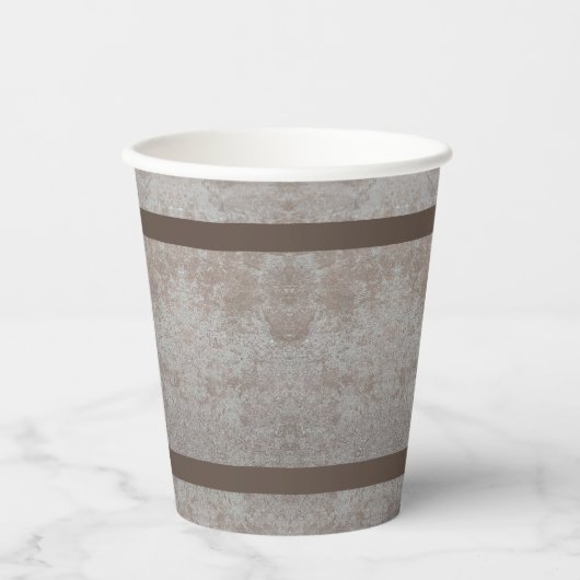 Beige und Brown Pappbecher (Vorderseite)