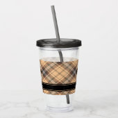 Beige und Brown Tartan Acryltrinkbecher (Links)