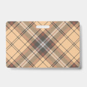 Beige und Brown Tartan Ausweis (Rückseite)