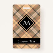 Beige und Brown Tartan Ausweis (Vorderseite)