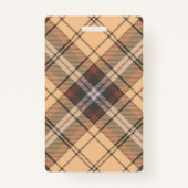 Beige und Brown Tartan Ausweis (Rückseite)
