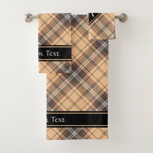 Beige und Brown Tartan Badhandtuch Set (Insitu)