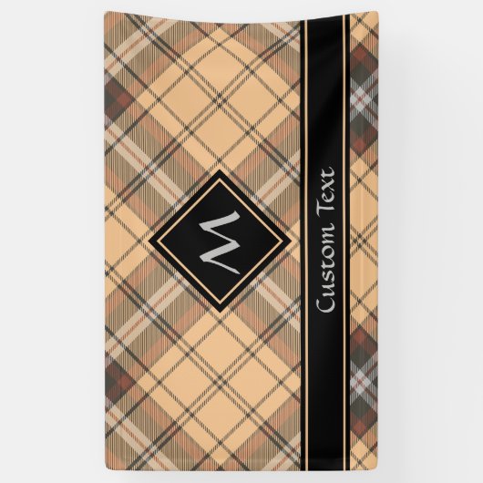 Beige und Brown Tartan Banner (Vertikal)