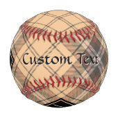 Beige und Brown Tartan Baseball (Rückseite)