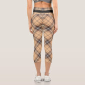 Beige und Brown Tartan Capri Leggings (Rückseite)