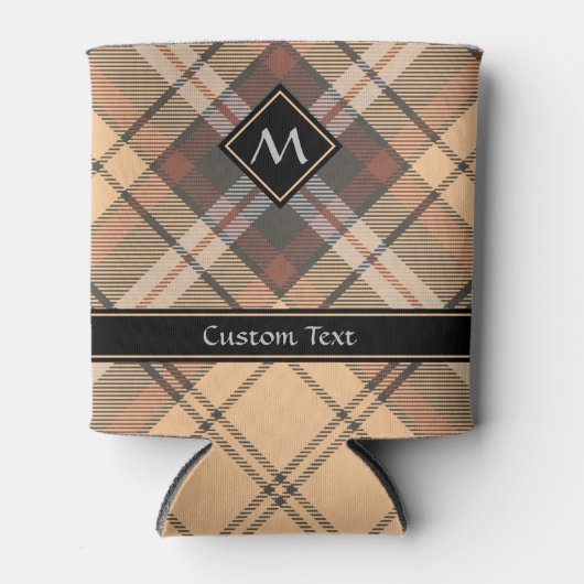 Beige und Brown Tartan Dosenkühler (Vorderseite)
