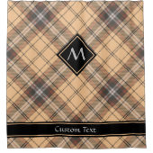 Beige und Brown Tartan Duschvorhang (Vorderseite)
