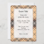 Beige und Brown Tartan Einladung (Rückseite)