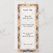 Beige und Brown Tartan Einladung (Rückseite)