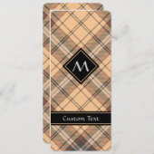 Beige und Brown Tartan Einladung (Vorne/Hinten)