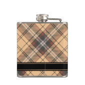 Beige und Brown Tartan Flachmann (Rückseite)