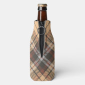 Beige und Brown Tartan Flaschenkühler (Flasche Rückseite)