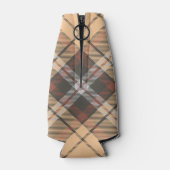 Beige und Brown Tartan Flaschenkühler (Rückseite)