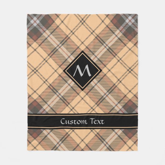 Beige und Brown Tartan Fleecedecke (Vorderseite)