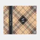 Beige und Brown Tartan Fleecedecke (Vorderseite (Horizontal))