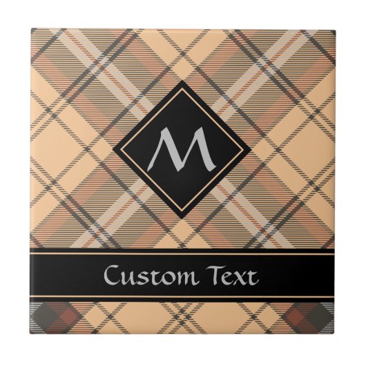 Beige und Brown Tartan Fliese (Vorderseite)