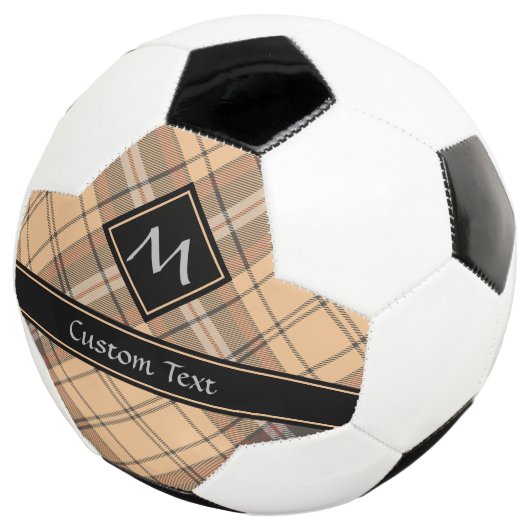 Beige und Brown Tartan Fußball (Dreiviertel)