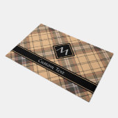 Beige und Brown Tartan Fußmatte (Schrägansicht)