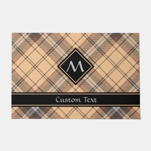 Beige und Brown Tartan Fußmatte (Vorderseite)