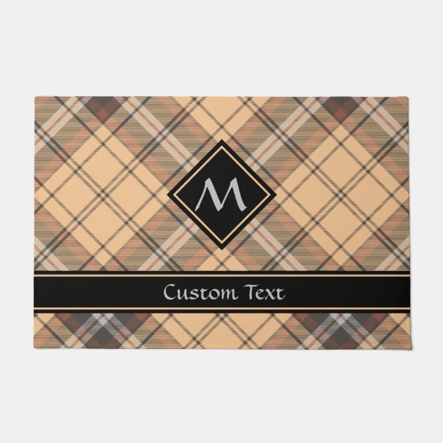 Beige und Brown Tartan Fußmatte (Vorderseite)