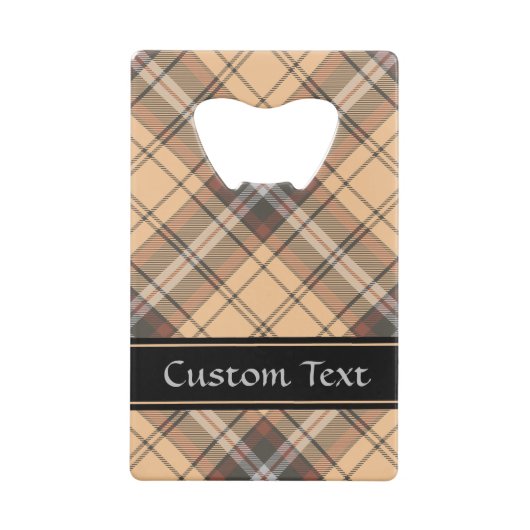 Beige und Brown Tartan Geldbeutel Flaschenöffner (Rückseite)