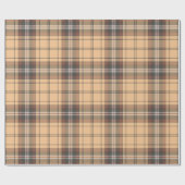 Beige und Brown Tartan Geschenkpapier (Flach)