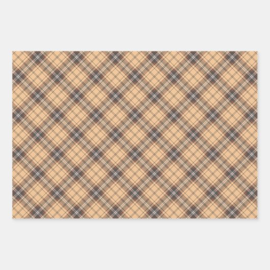 Beige und Brown Tartan Geschenkpapier Set (Vorderseite 2)