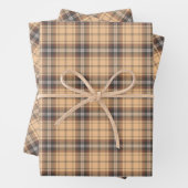 Beige und Brown Tartan Geschenkpapier Set (Beispiel)