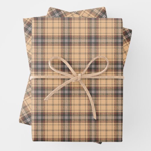 Beige und Brown Tartan Geschenkpapier Set (Beispiel)