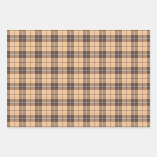 Beige und Brown Tartan Geschenkpapier Set (Vorderseite)