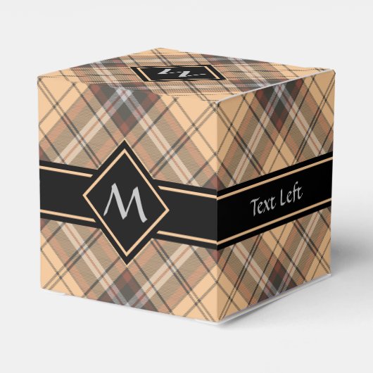 Beige und Brown Tartan Geschenkschachtel (Rückseite)