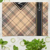 Beige und Brown Tartan Geschirrtuch (Gefaltet)