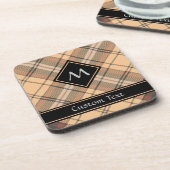 Beige und Brown Tartan Getränkeuntersetzer (Linke Seite)