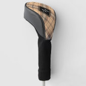 Beige und Brown Tartan Golf Headcover (angewinkelt)