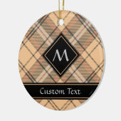 Beige und Brown Tartan Keramik Ornament (Links)