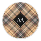 Beige und Brown Tartan Keramikknauf (Vorderseite)