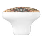 Beige und Brown Tartan Keramikknauf (Seitenansicht)