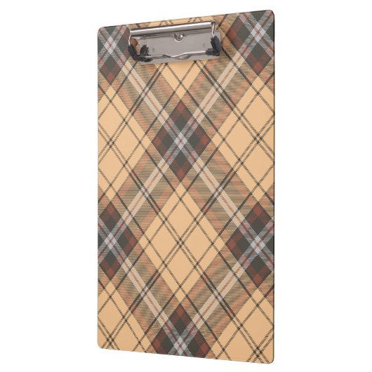 Beige und Brown Tartan Klemmbrett (Links)
