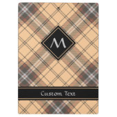 Beige und Brown Tartan Klemmbrett (Rückseite)